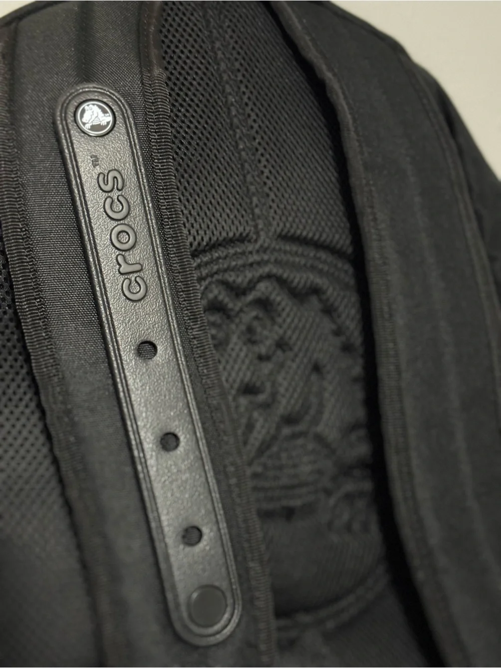 CROCS Black Men’s Backpack with Perforated Front Pocket